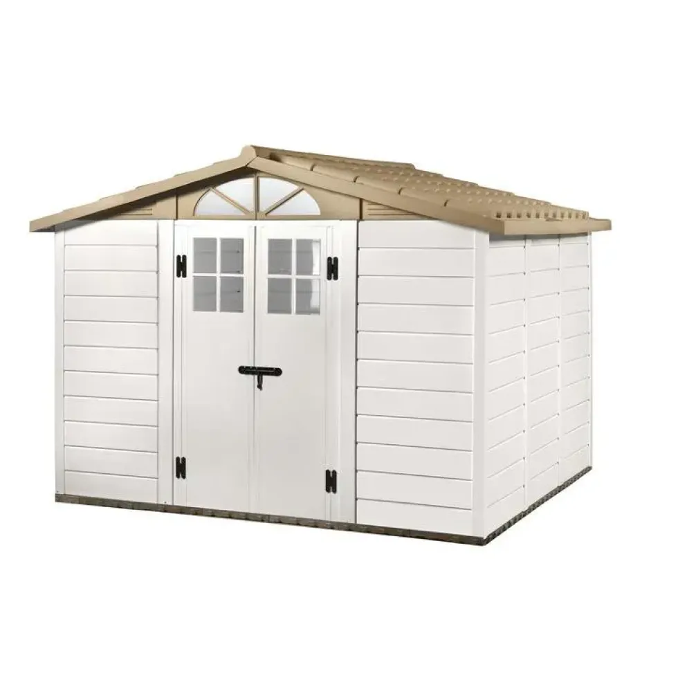 Abri de jardin en résine beige Foresta Evo - 261 x 309 x 225 cm