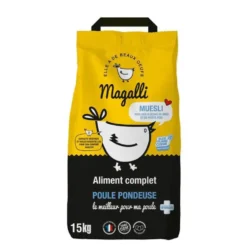 Aliment complet pour poule pondeuse en sac jaune de 15 kg