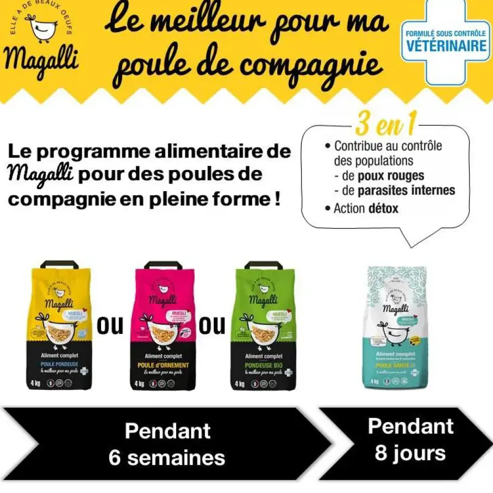 Aliment complet pour poule pondeuse en sac jaune de 15 kg
