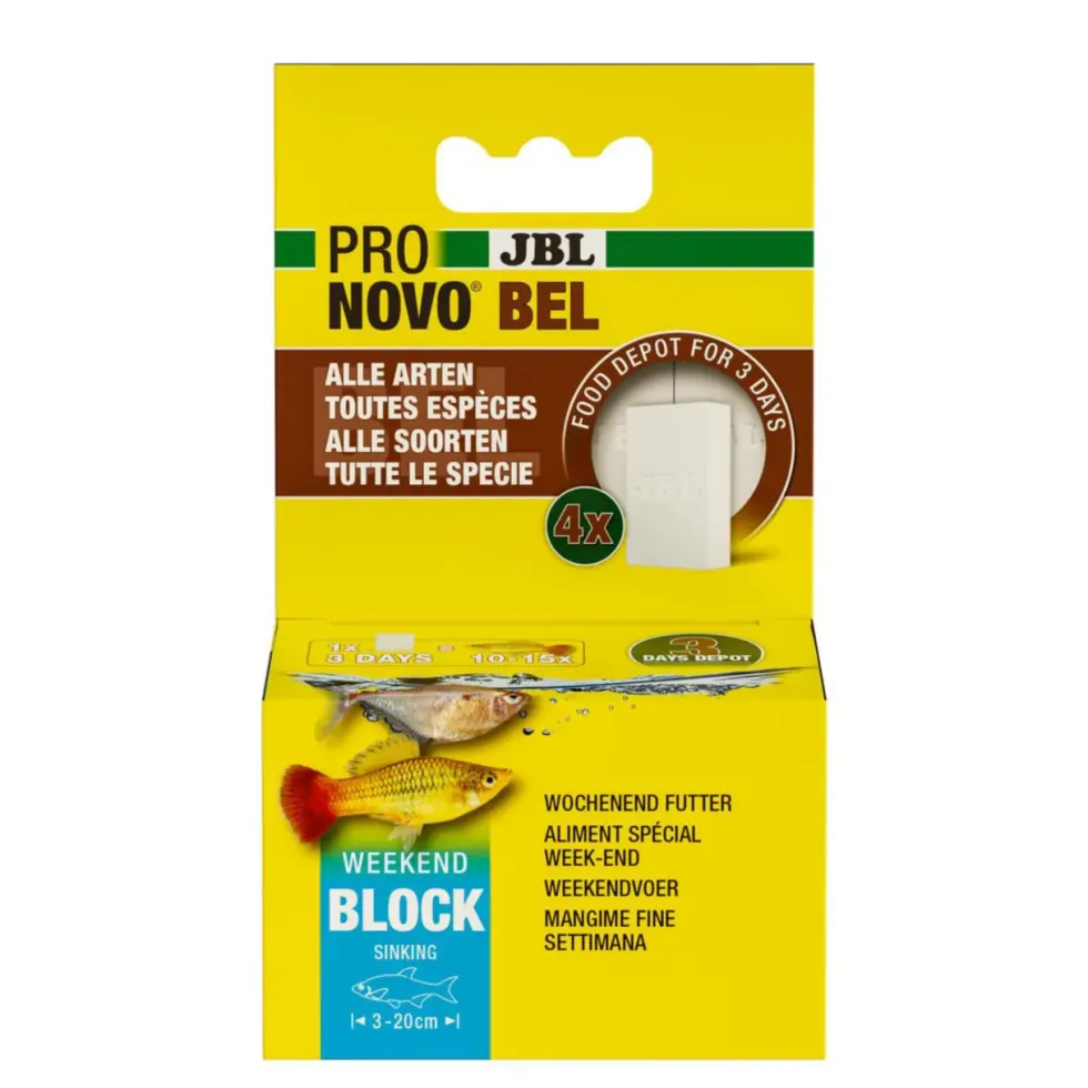 Aliment spécial week-end pour poissons d'aquarium d'eau douce JBL Pronovo Bel Weekend Bloc