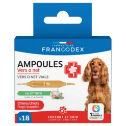 Ampoules confort intestinal pour chien et chiot ail et thym Francodex Vers O Net - x 18 de 1 ml