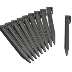 Ancres bordure de jardin x10 PP recyclé Gris 1,9x1,8x26,7 cm