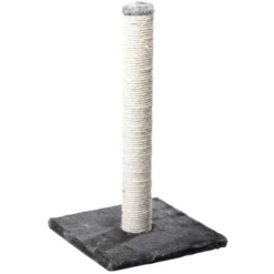 Arbre à chat avec griffoir coloris gris et blanc Classic Eco Stamp gris et blanc - 62 cm
