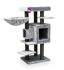 Arbre à chat coloris gris Petrebels Cleopatra 134 – 55 x 45 x 134 cm