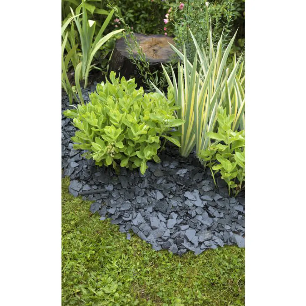 Ardoise noire pour jardin de calibre 30 à 70 mm en sac de 20 L