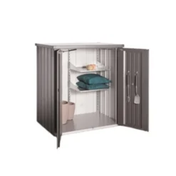 Armoire de terrasse Roméo en acier galvanisé coloris gris foncé métallique Biohort® - 132 x 57 x 140 cm