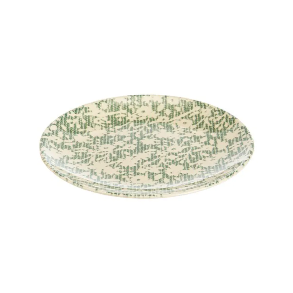 Assiette à dessert en grès vert Léa - Ø 21 cm