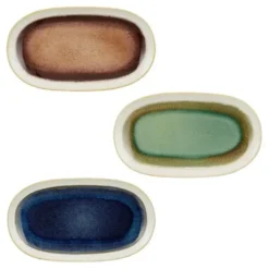 Assiette ovale en grès de couleur Abbi - 26 x 14,5 cm