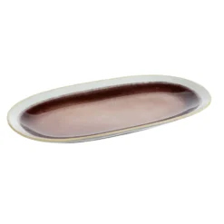 Assiette ovale en grès de couleur Abbi - 26 x 14,5 cm