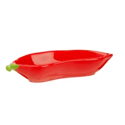Assiette tapas en dolomite colorée forme poivron - 15,2 x 5 x 3 cm