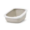 Bac à litière pour chat coloris beige en plastique Aseo Jumbo - 67,5 x 48,5 x 28 cm