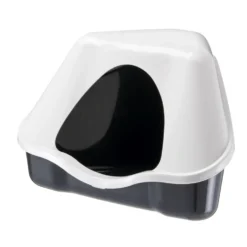 Bac à litière pour lapin nain coloris rouge Ferplast Nora – 41 x 41 x 33 cm