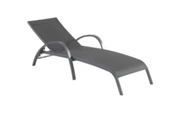 Bain de soleil aluminium empilable, gris mat/anthracite - CREADOR Tosca