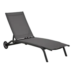 Bain de soleil Stello coloris gris de 192 x 71 x 30/92 cm