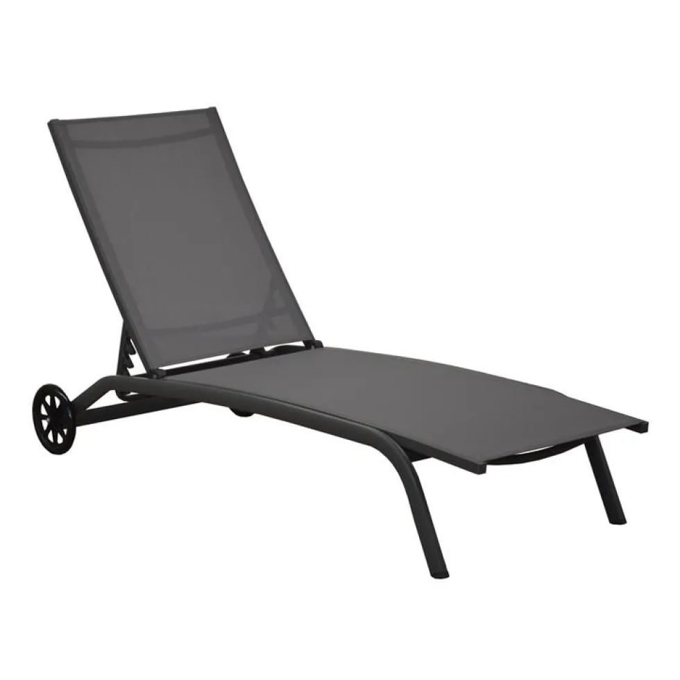 Bain de soleil Stello coloris gris de 192 x 71 x 30/92 cm