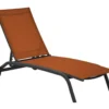 Bain de soleil Stello sienne coloris marron en aluminium - 192 x 71 x 30/92 cm
