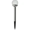 Balise solaire en verre craquelé et inox Watt & Home Perle de rosée - Ø 8 cm