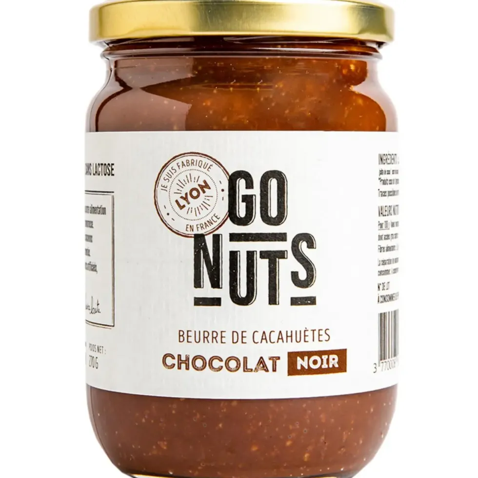 Beurre de cacahuètes chocolat noir bio Go nuts - 270 g