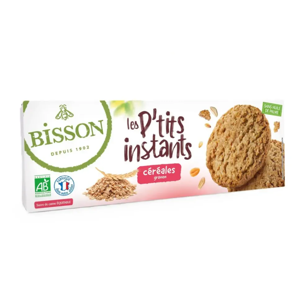 Biscuits bio Les P’tits instants céréales en sachet fraîcheur Bisson - 150 g