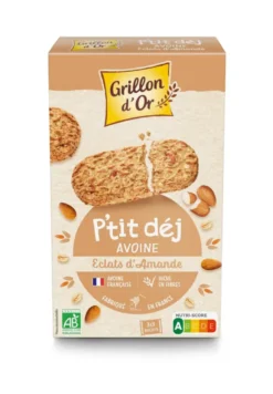 Biscuits p'tit déj avoine amande bio Grillon d'Or - 150 gr
