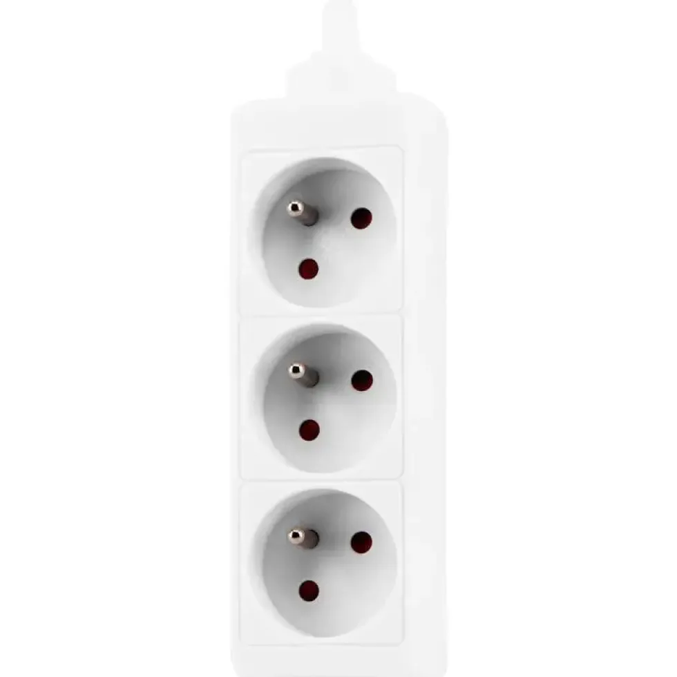 Bloc multiprise blanc 3 prises - 1 m