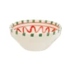 Bol en céramique blanc, vert et rouge Venda - H 6 x Ø 14 cm