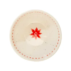 Bol en céramique blanc, vert et rouge Venda - H 6 x Ø 14 cm