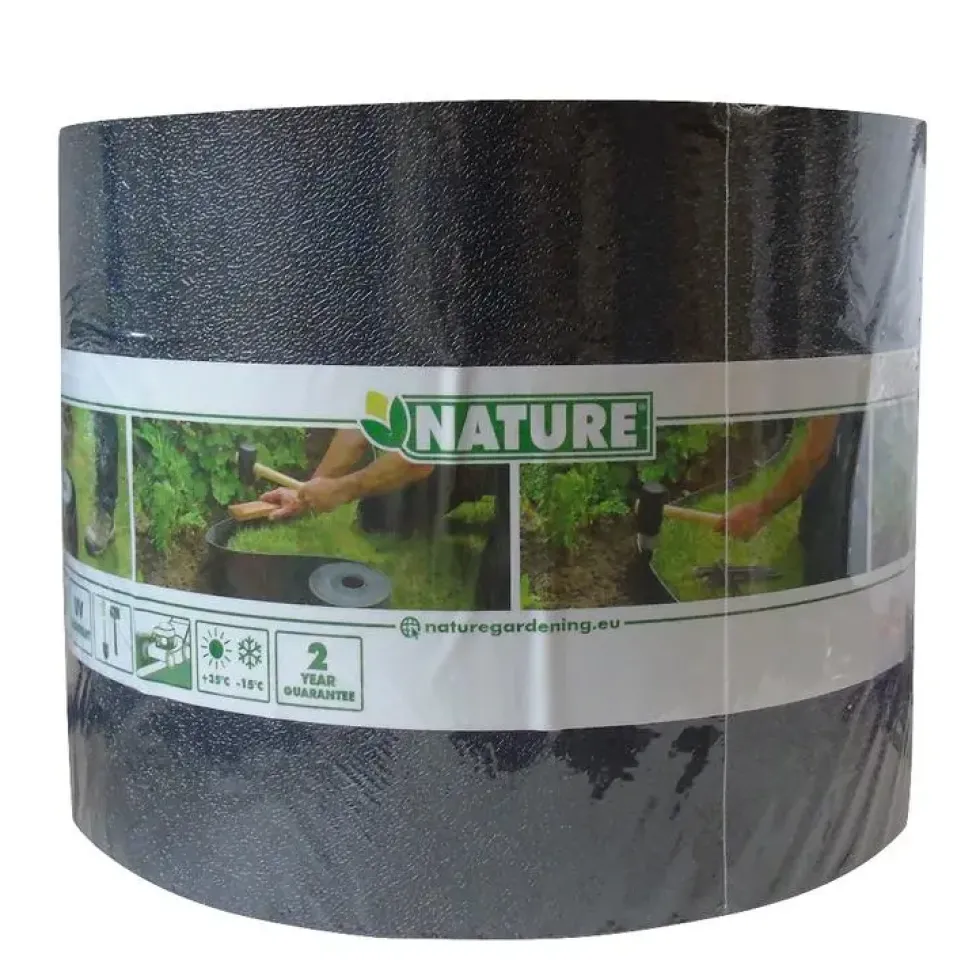 Bordure en polyéthylène recyclé noir épaisseur 3 mm Nature Outside Living - 1000 x 15 cm