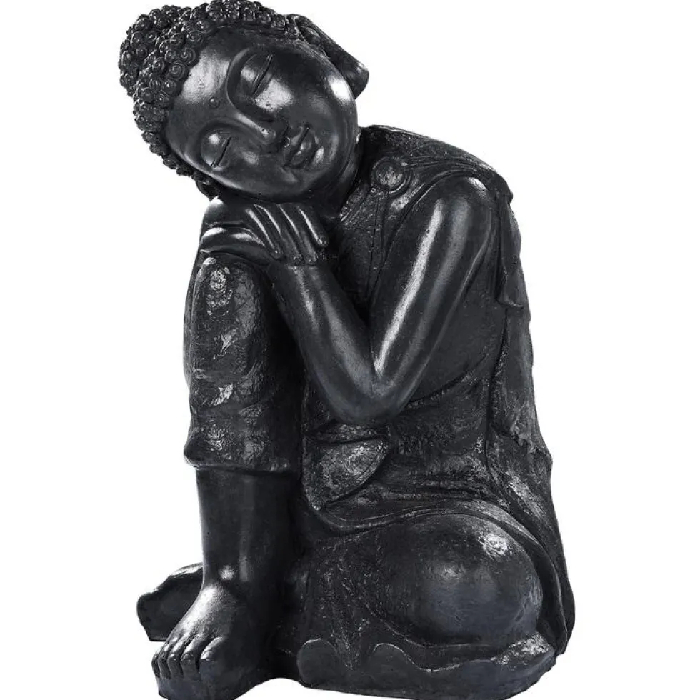 Bouddha penseur coloris noir en cire - 33 x 33 x 58 cm