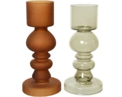 Bougeoir en verre - Ø 8,5 x H 19 cm