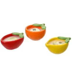 Bougie en forme de fruit en cire à la citronnelle - 14 x 10 x H 5,5 cm