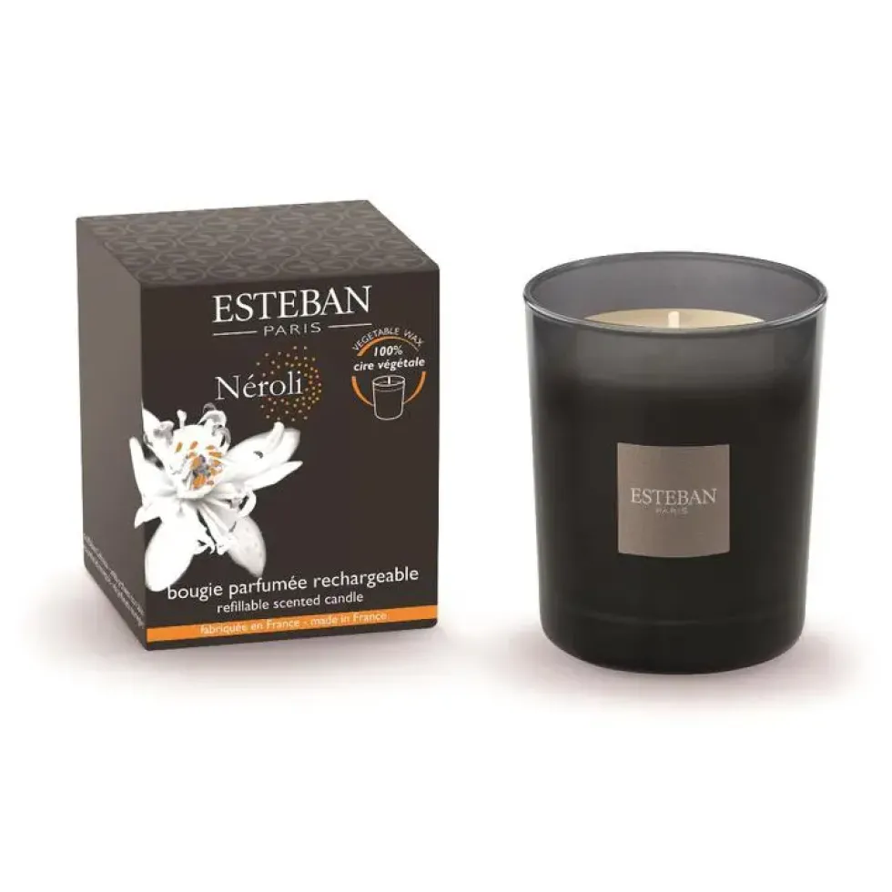 Bougie parfumée rechargeable Initiale Néroli Esteban - 180 g