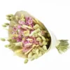 Bouquet de fleurs séchées Naturalys Prestige rose et blanc - Ø 25/30 x H 50 cm