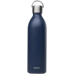 Bouteille isotherme en inox recyclé coloris bleu marine Qwetch Active Matt - 1000 ml