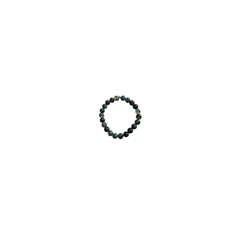 Bracelet agate vert mousse homme