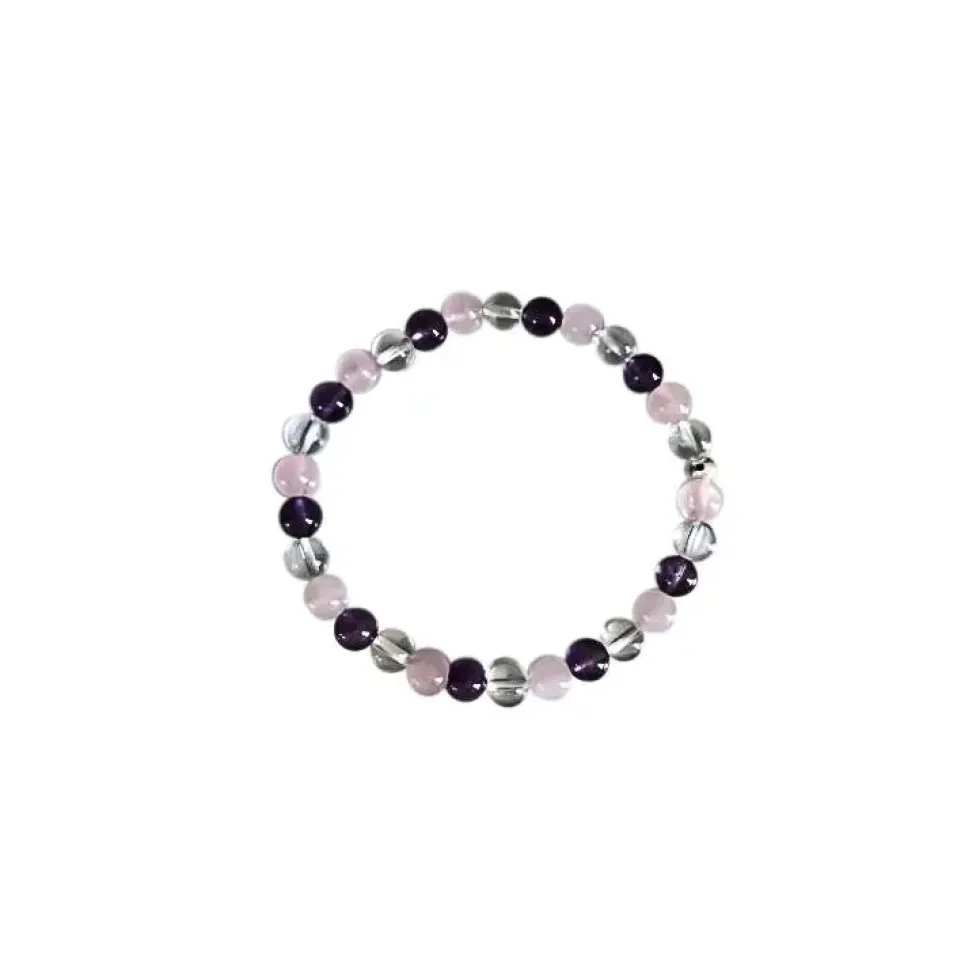 Bracelet améthyste cristal quartz rose 4mm