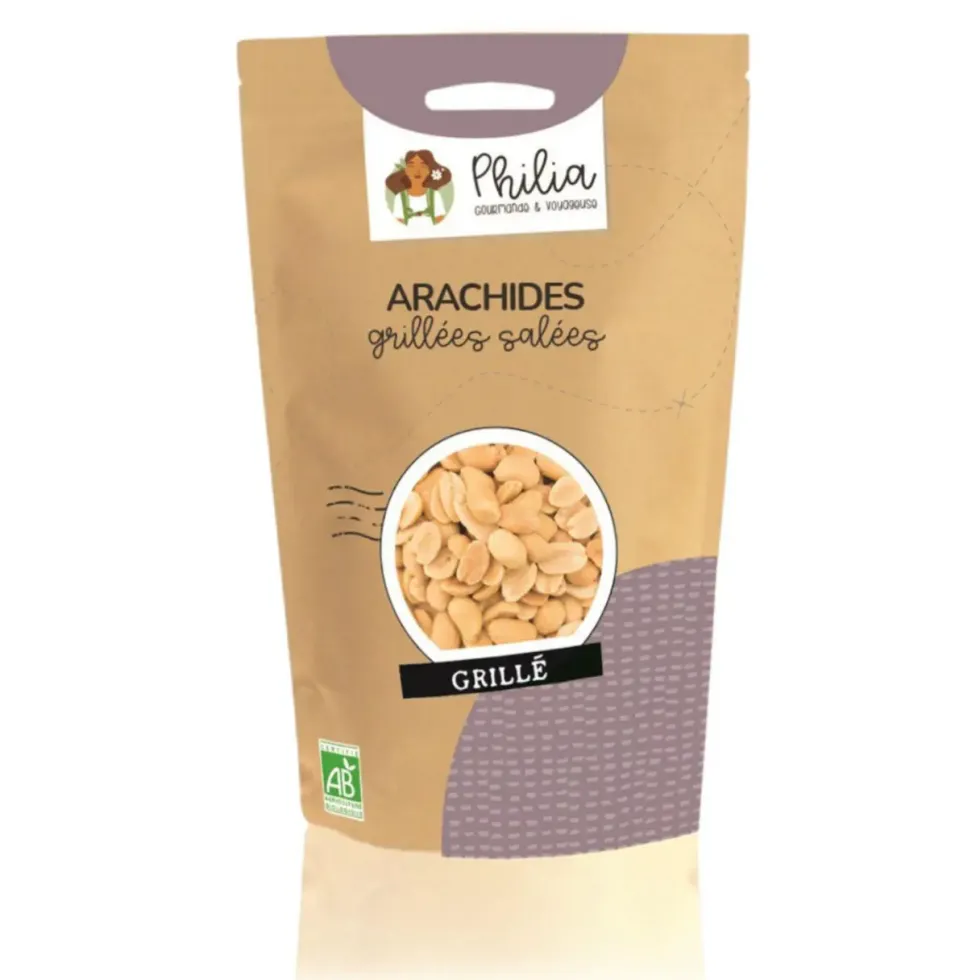 Cacahuètes grillées salées bio Philia - 200 g