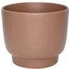 Cache-pot calm coloris marron en céramique - Ø 15,2/14,2 x 13,3 cm