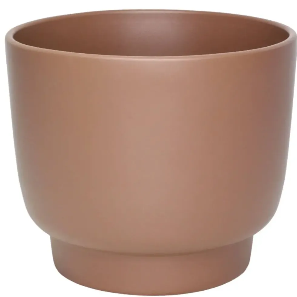 Cache-pot calm coloris marron en céramique - Ø 15,2/14,2 x 13,3 cm