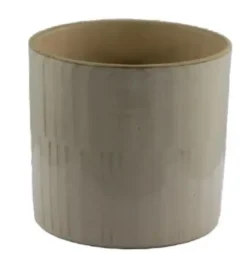 Cache-pot coloris beige en céramique - Ø 23,5 x 19,8 cm