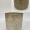 Cache-pot coloris vert et blanc Sandstone - 13,5 x 13 cm