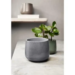 Cache-pot en céramique gris Collect Naturel Glace - Ø 14/15,5 x H 13 cm