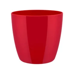 Cache-pot en plastique coloris lovely rouge Elho Brussels Diamond R14 - Ø 14 cm