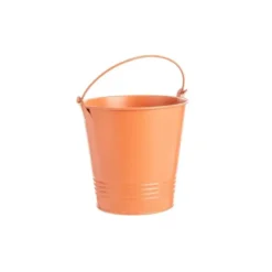 Cache-pot seau en zinc coloris Terracotta - Ø 13 x H 12,5 cm