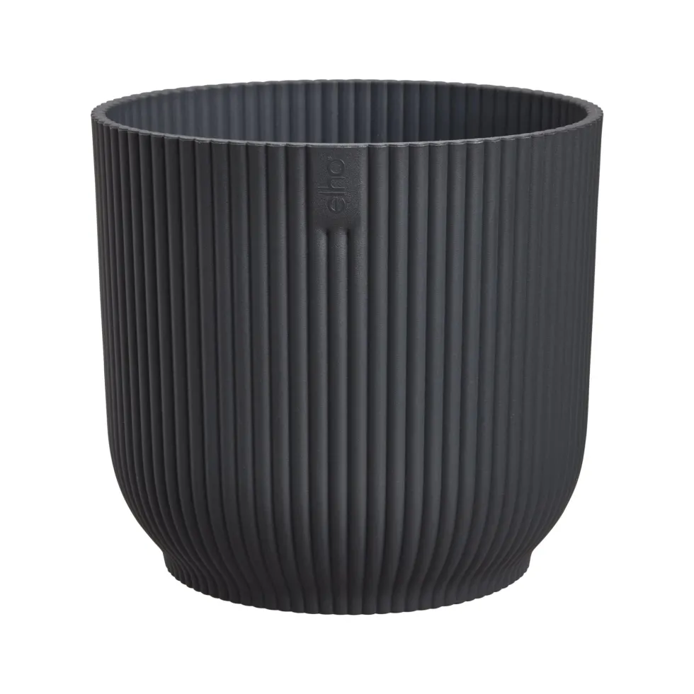 Cache-pot vibes fold coloris noir en plastique recyclé Elho - Ø 25 cm