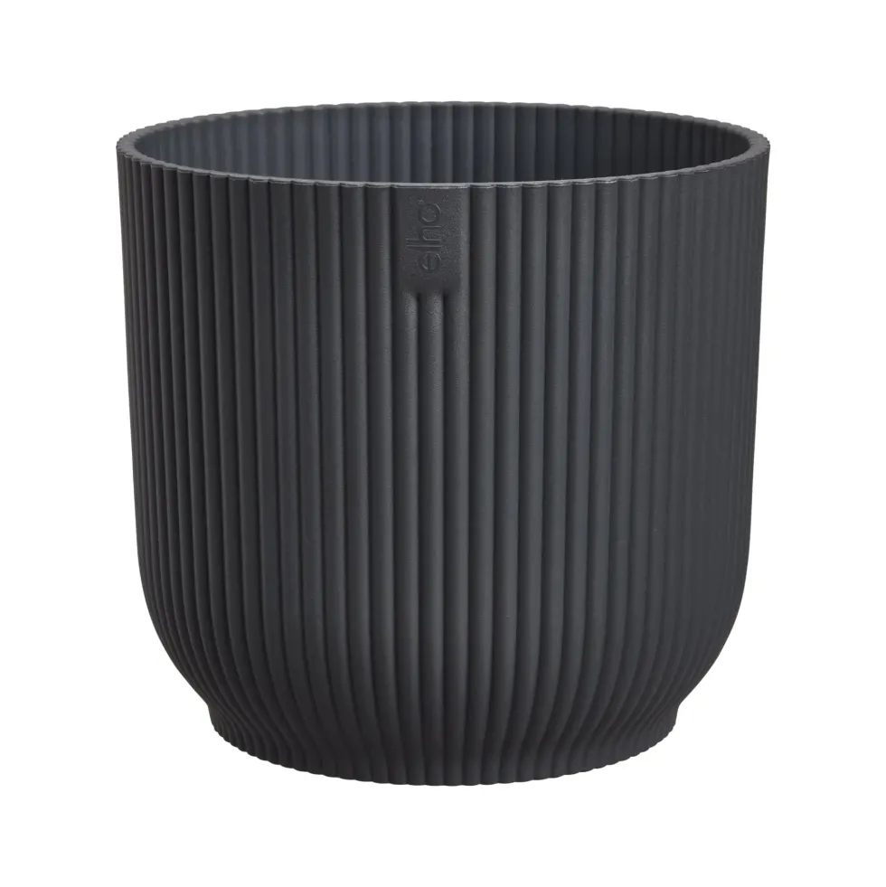 Cache-pot vibes fold coloris noir en plastique recyclé Elho - Ø 22 cm