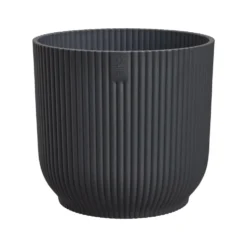 Cache-pot vibes fold coloris noir en plastique recyclé Elho - Ø 9 cm
