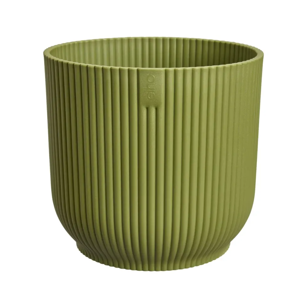 Cache-pot vibes fold coloris vert en plastique recyclé Elho - Ø 9 cm
