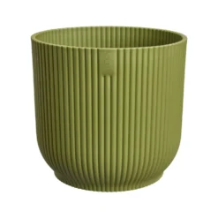 Cache-pot vibes fold coloris vert en plastique recyclé Elho - Ø 18 cm