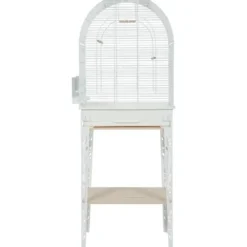 Cage avec meuble pour les oiseaux exotiques ou les canaris coloris blanc Zolux Chic Patio – 53 x 33 x 144 cm (cage + pieds)